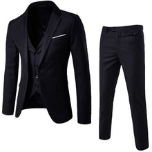 Load image into Gallery viewer, 3 Pieces Business Blazer +Vest +Pants Suit Sets Men Autumn Fashion Solid Slim Wedding Set Vintage Classic Blazers Male Plus Size