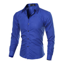 Load image into Gallery viewer, 5XL Plus Size Brand-clothing Cotton Mens Clothing Solid Soft Men Shirt Long Sleeve Mens Shirts Casual Slim Fit Hot Sale