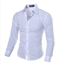 Load image into Gallery viewer, 5XL Plus Size Brand-clothing Cotton Mens Clothing Solid Soft Men Shirt Long Sleeve Mens Shirts Casual Slim Fit Hot Sale