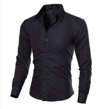 Load image into Gallery viewer, 5XL Plus Size Brand-clothing Cotton Mens Clothing Solid Soft Men Shirt Long Sleeve Mens Shirts Casual Slim Fit Hot Sale